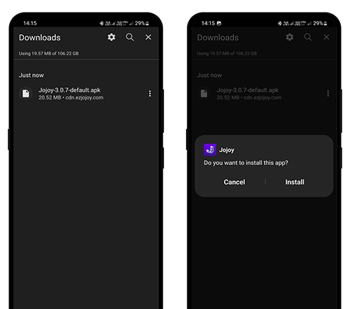 install-jojoy-apk-on-android